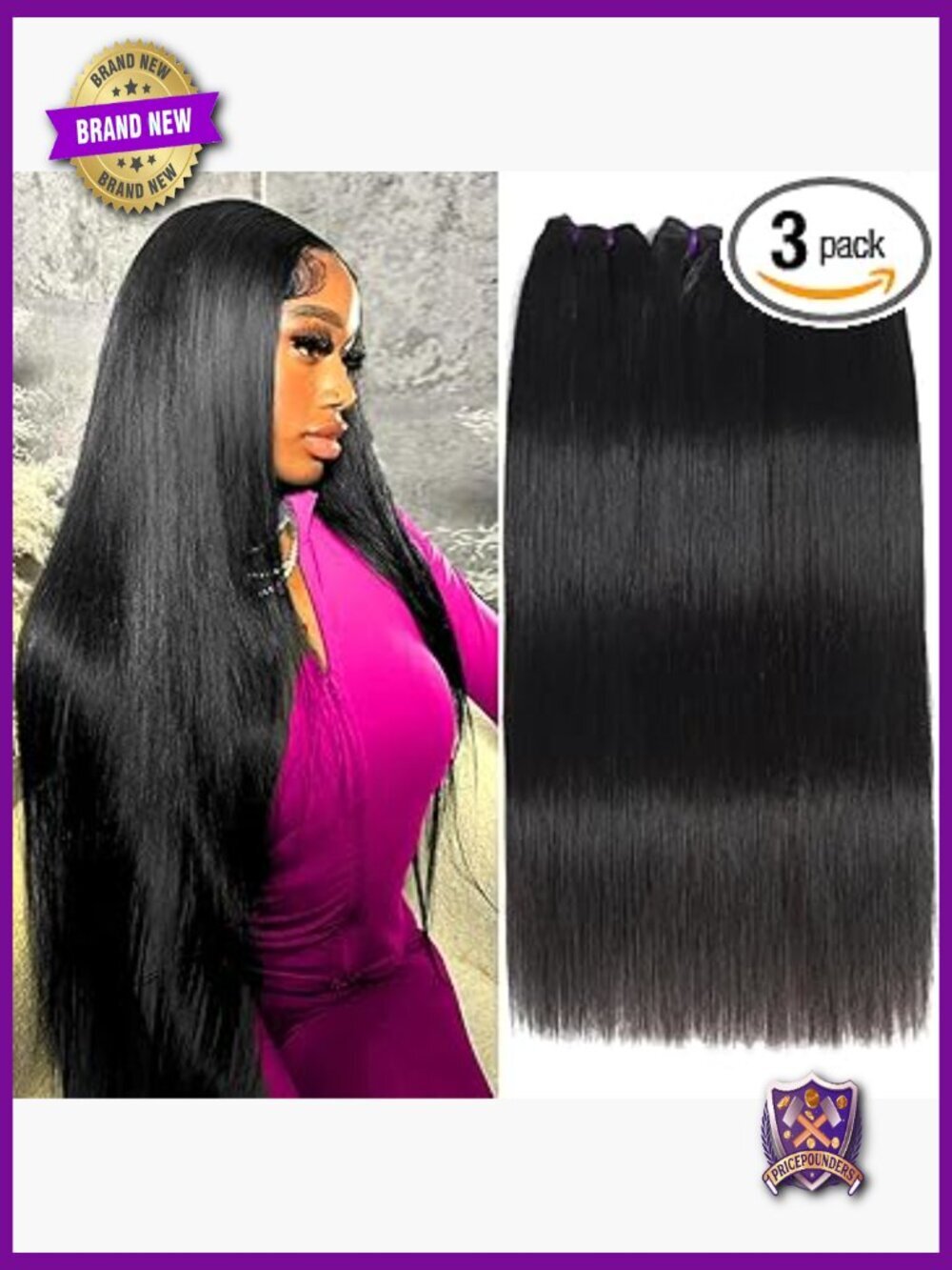 16A Brazilian Straight Human Hair Bundles 20 22 24 Inch 100% Unprocessed Remy